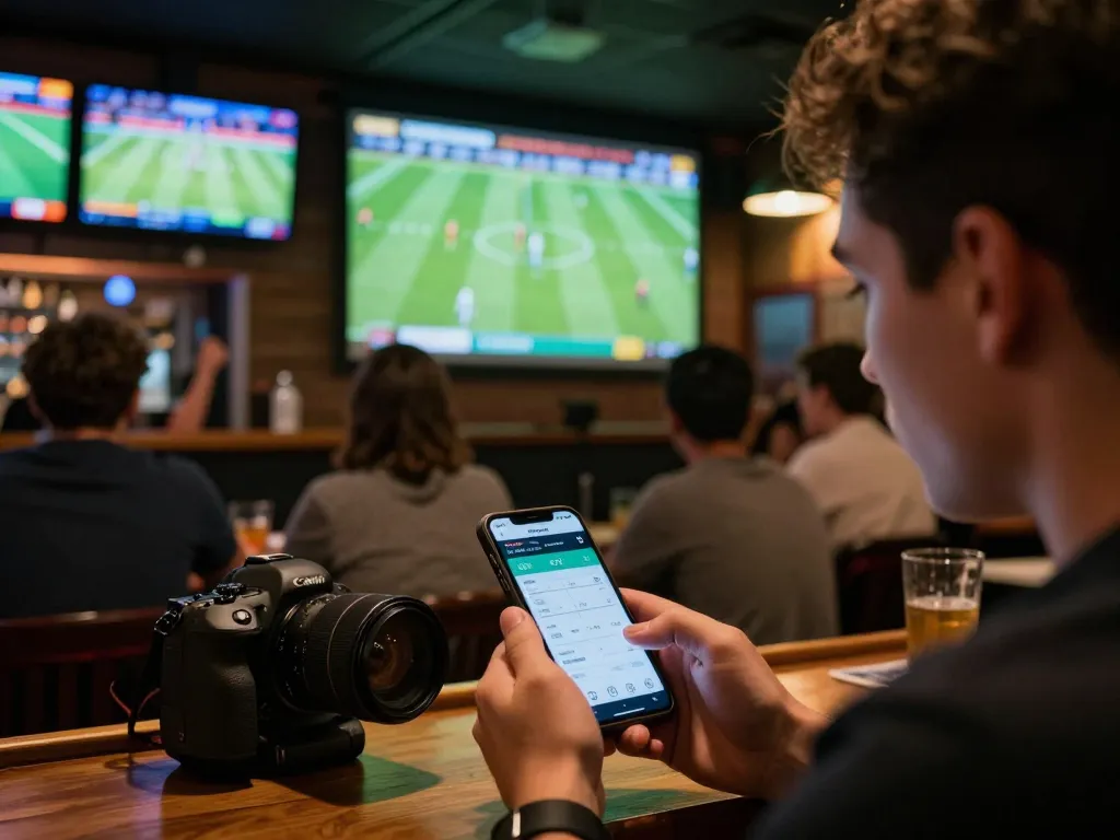 ONE88 sports betting action as a person engages with live odds on a smartphone during an exciting game.