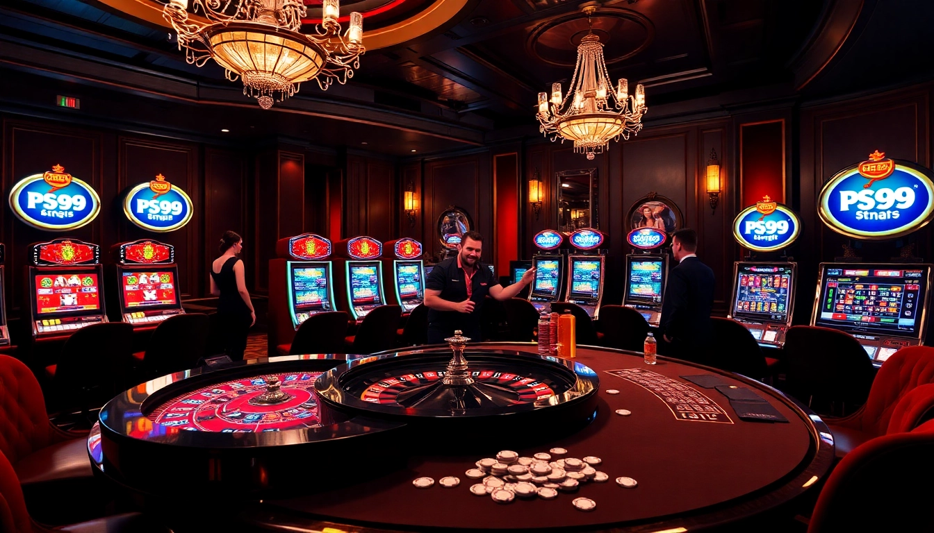 Players engage in thrilling games at PS 99 casino, showcasing excitement and professionalism.