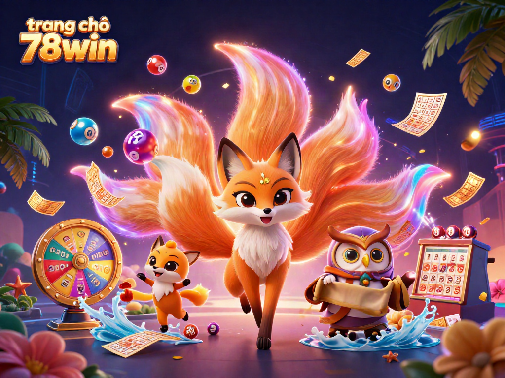 Experience vibrant gameplay with trang chủ 78win featuring a colorful lottery scene with animated characters and elements.