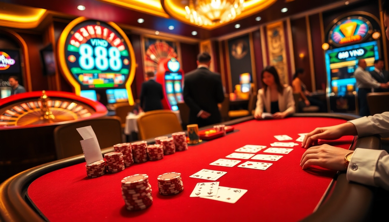 Experience the thrill of winning at 888 VND casino games with a luxurious poker table.