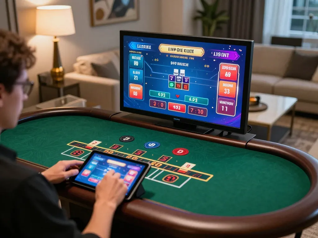 Engaging in strategic gameplay on dagago's live dealer blackjack game from a modern home setup