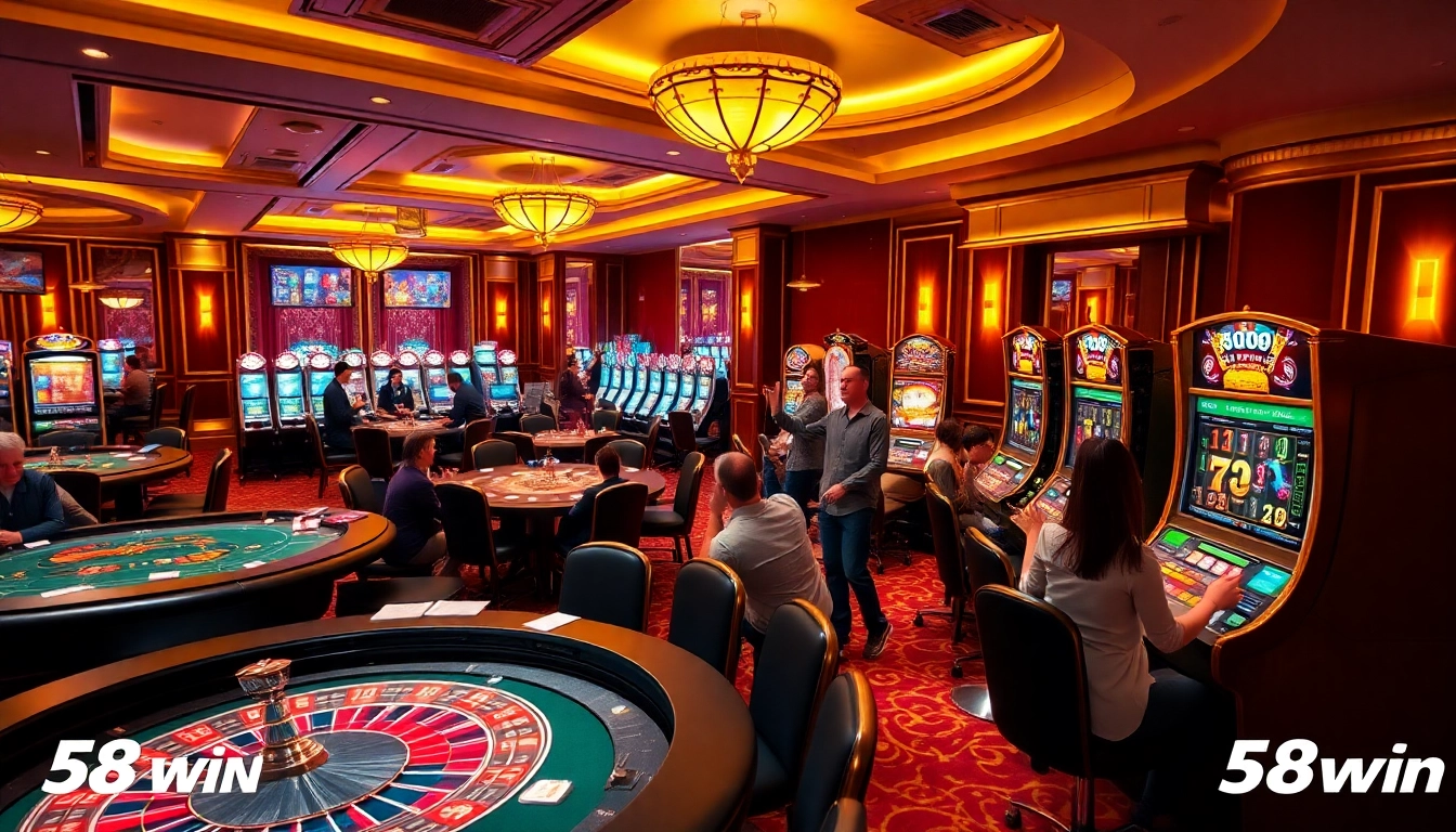 Experience the thrill of winning at 58win's vibrant casino gaming floor.