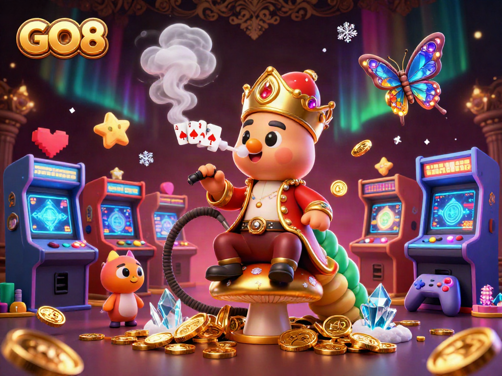 Experience GO8's vibrant casino atmosphere with a hookah-master and retro arcade elements!