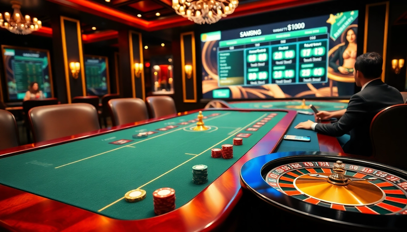 MV88 poker players strategizing at a luxurious casino table with vibrant chips.