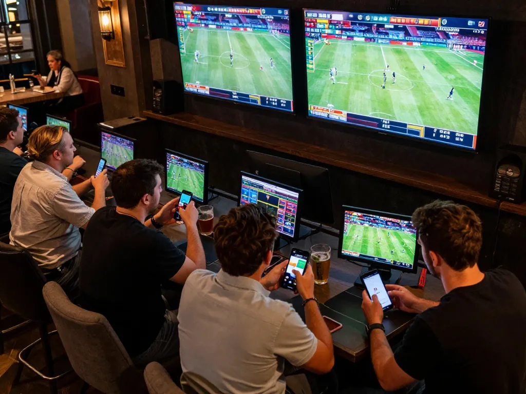 Sports enthusiasts eagerly placing bets on BET 168 at a lively sports event