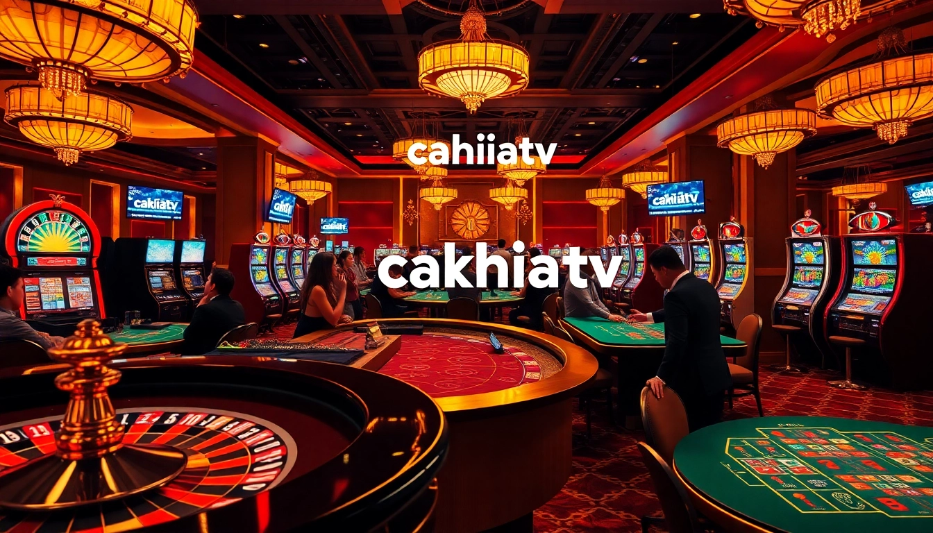 Cakhiatv offers a thrilling gambling experience with vibrant tables and engaging players, capturing casino excitement.