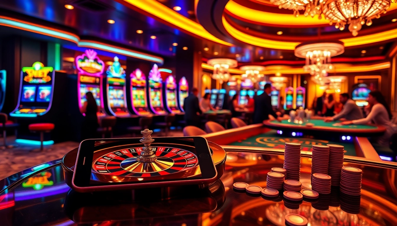 Exciting gaming experience at 123GA NET with vibrant casino elements and engaged players.