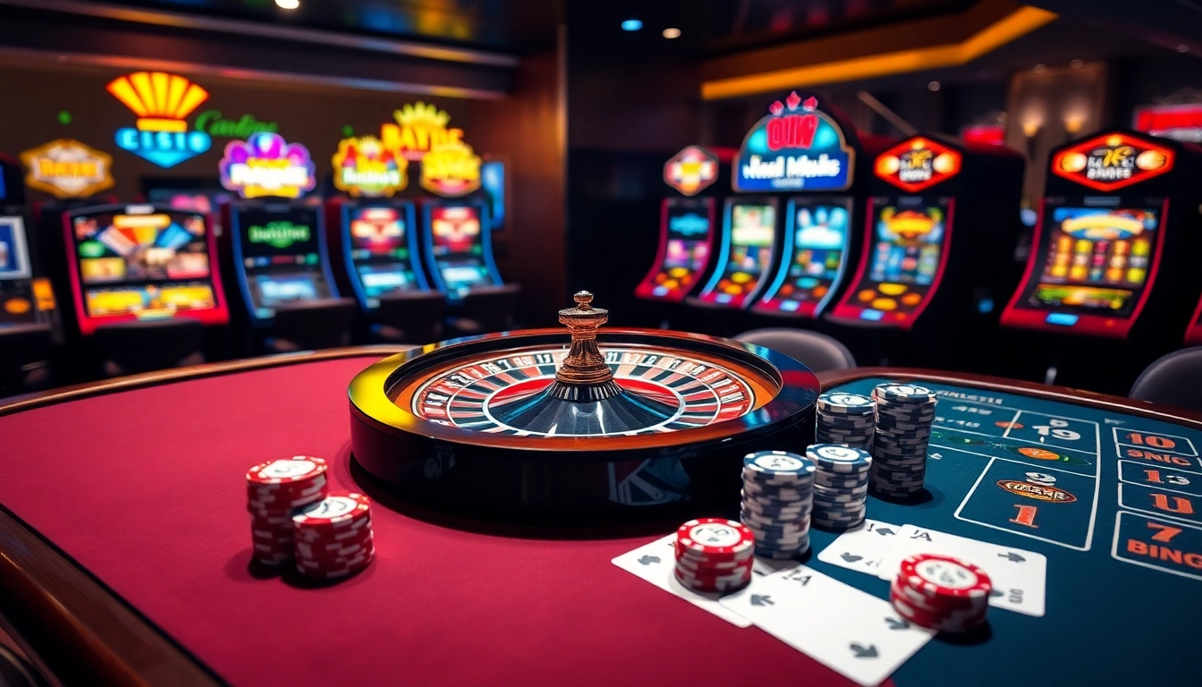 Experience thrilling casino gaming at https://kjc.us.com/ with stylish tables, vibrant roulette, and poker chips.