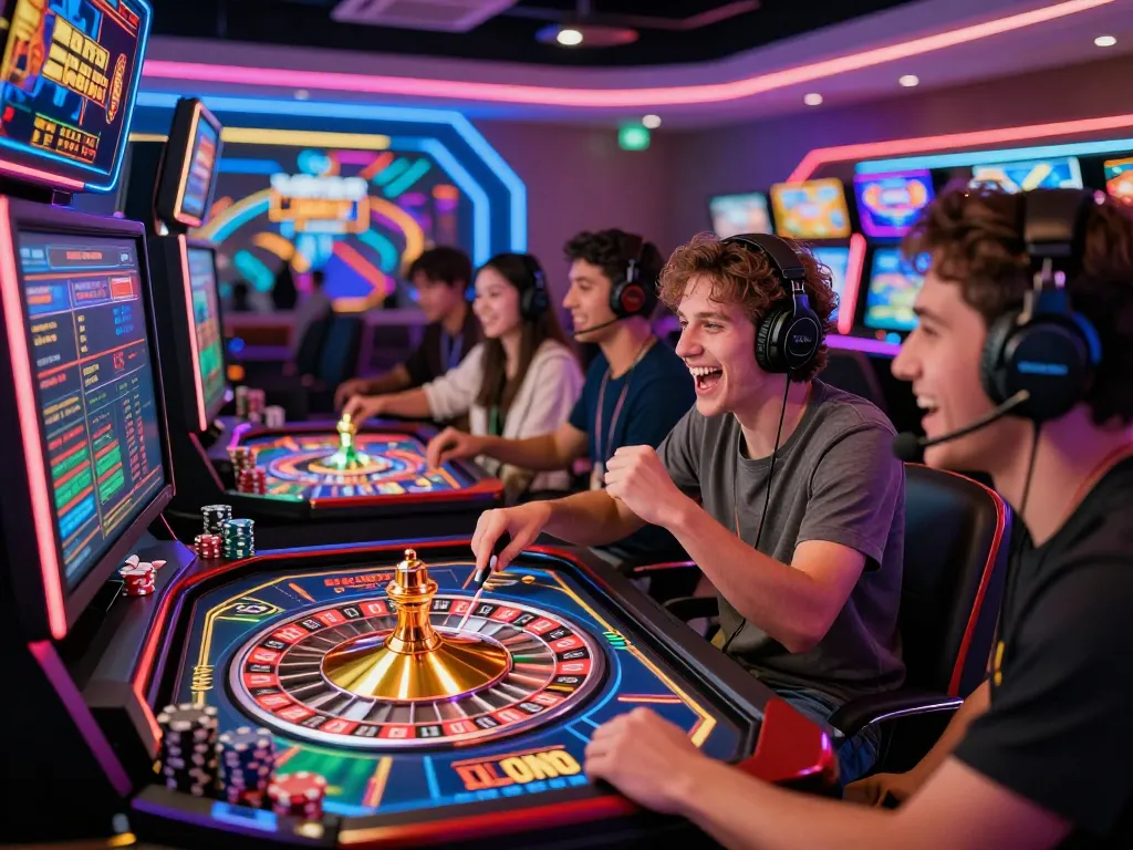Engaging online gaming scene highlighting trang chủ 789P with players at digital casino, vibrant atmosphere.