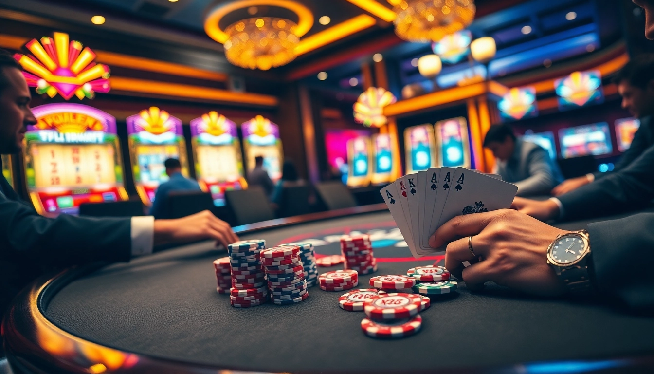 Players enjoying a thrilling game at XX88 casino tables, experiencing exciting winnings and luxury.