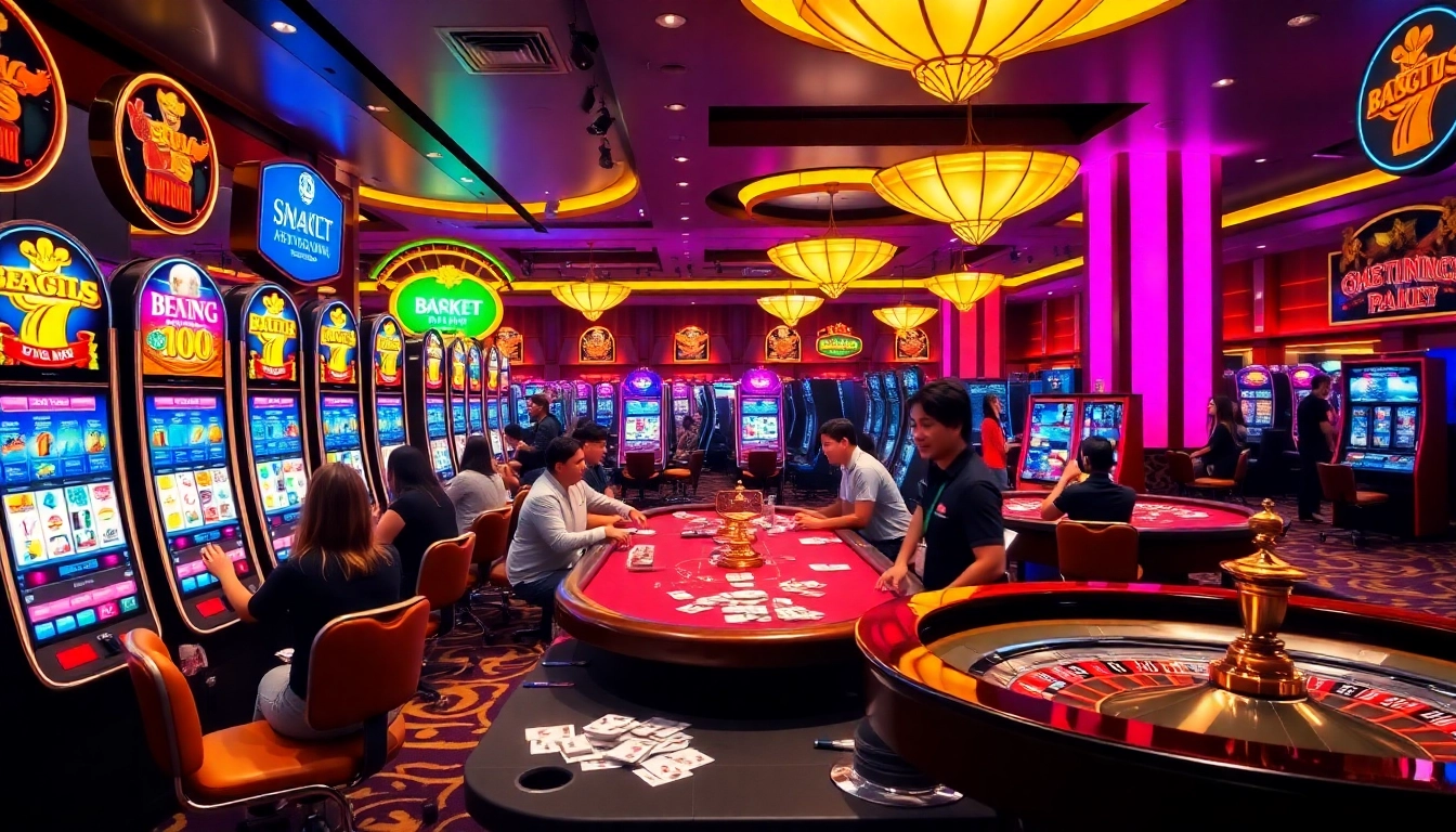 Experience thrilling gameplay at https://sclub88.app/ with vibrant casino slot machines and poker tables.