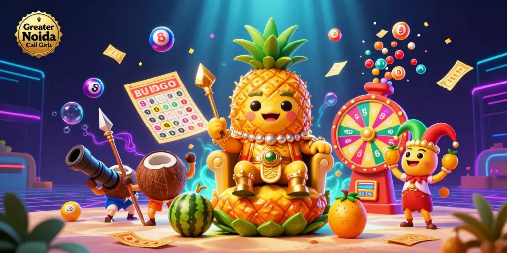 Engage with vibrant visuals of Greater Noida Call Girls amidst a lively beach casino scene filled with colorful lottery elements.