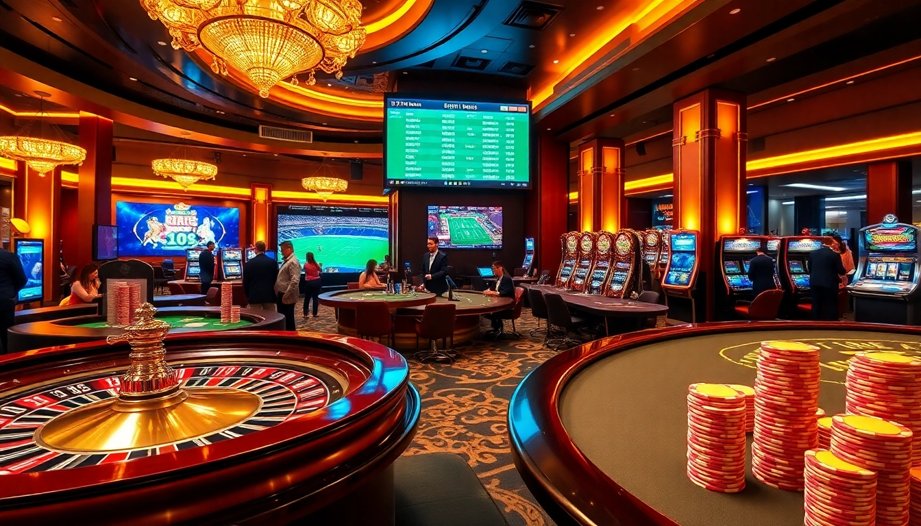 Engage with thrilling games at 789win's casino, showcasing roulette tables and vibrant poker chips.