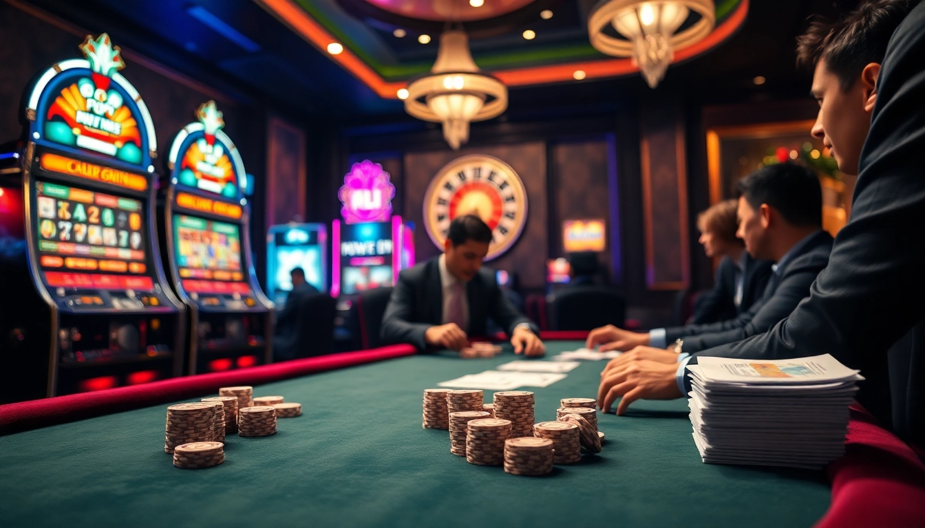 Experience the thrill of S8 at a vibrant casino table with lively poker action.