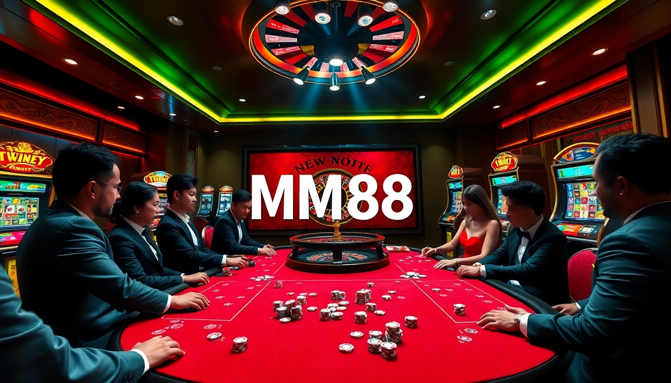 Players enjoying a thrilling poker game at MM88 online casino for an exciting experience.