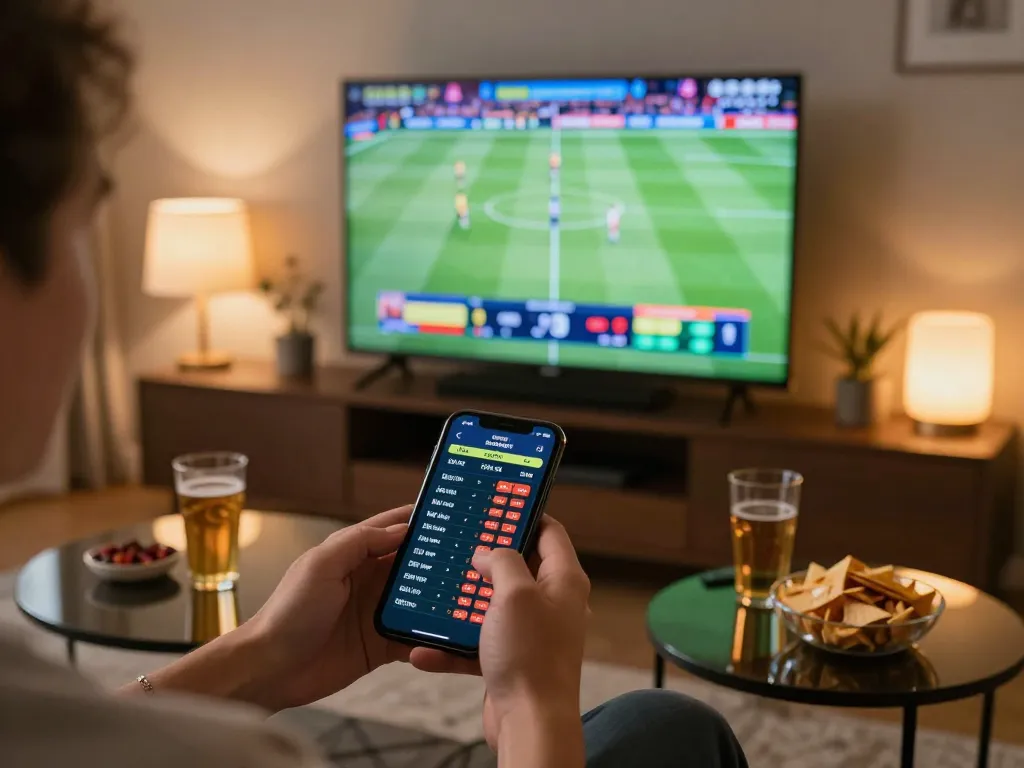 hb88 user placing sports bets on a mobile app during an exciting game