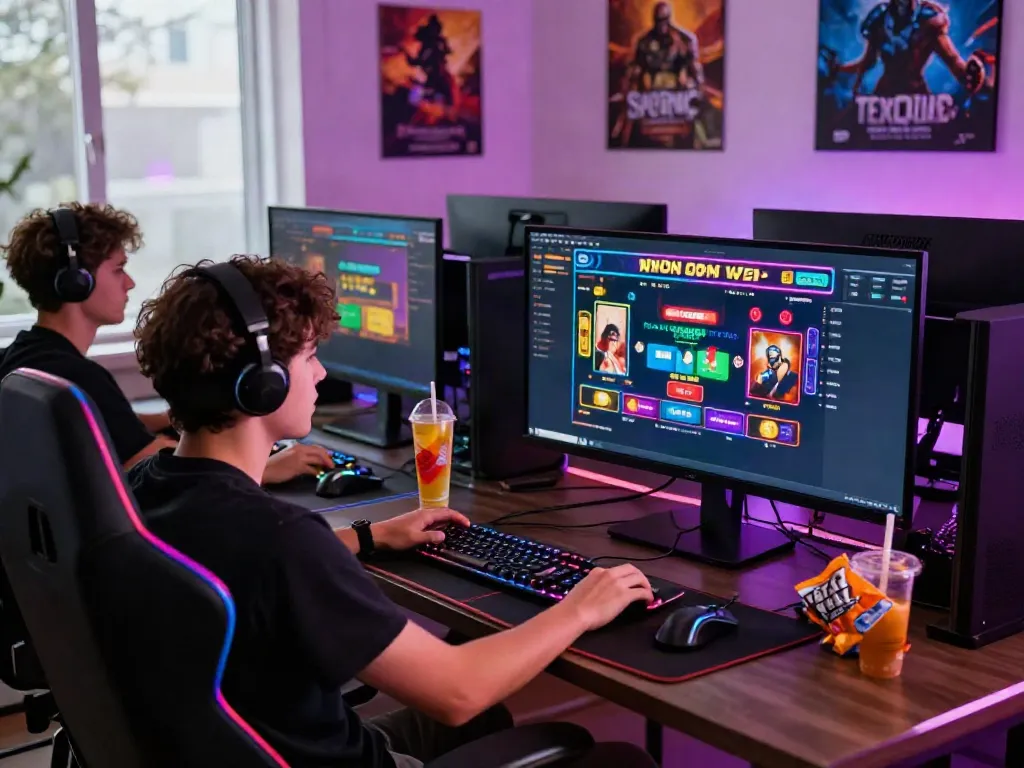 Exciting gaming setup featuring a non gamstop casino game on a computer monitor.