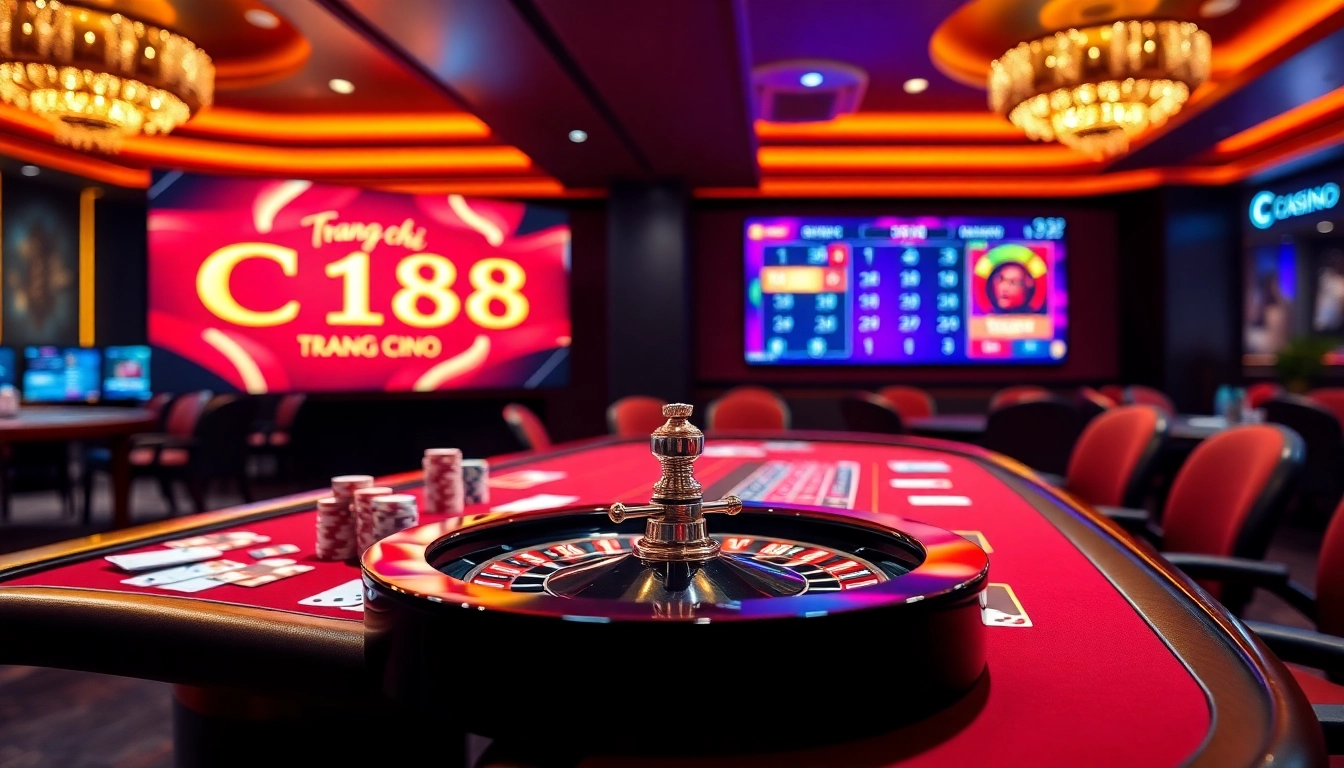 Engage in thrilling gameplay at Trang chủ C168 with vibrant poker tables and stunning casino decor.