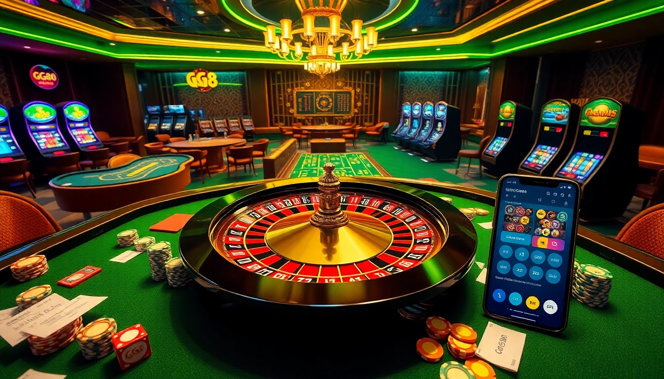 Experience the thrill of GG88 online casino gaming with vibrant tables, dice, and winning moments.