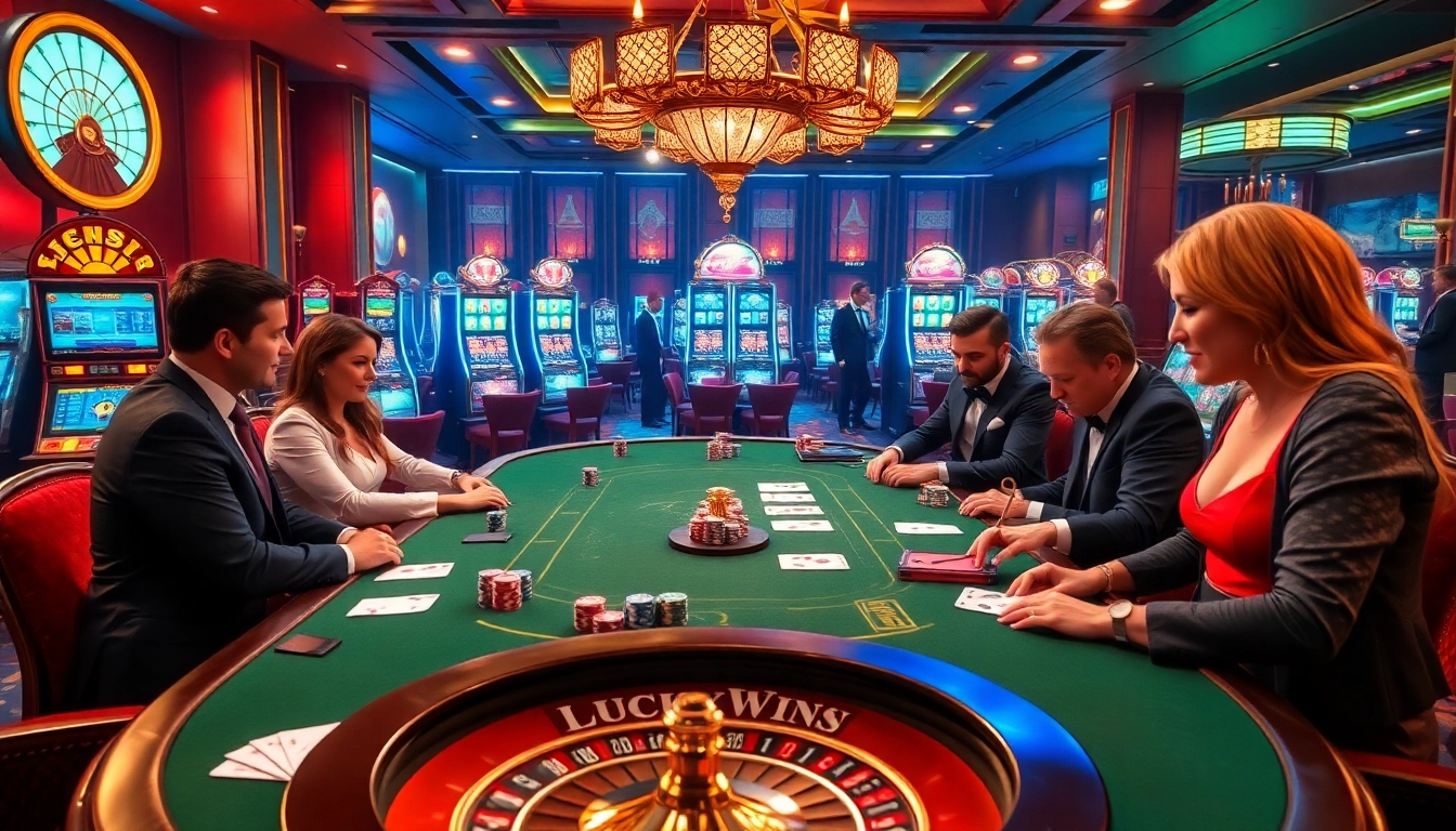 Experience the thrill of winning at LuckyWin's luxurious casino tables, filled with excitement and anticipation.