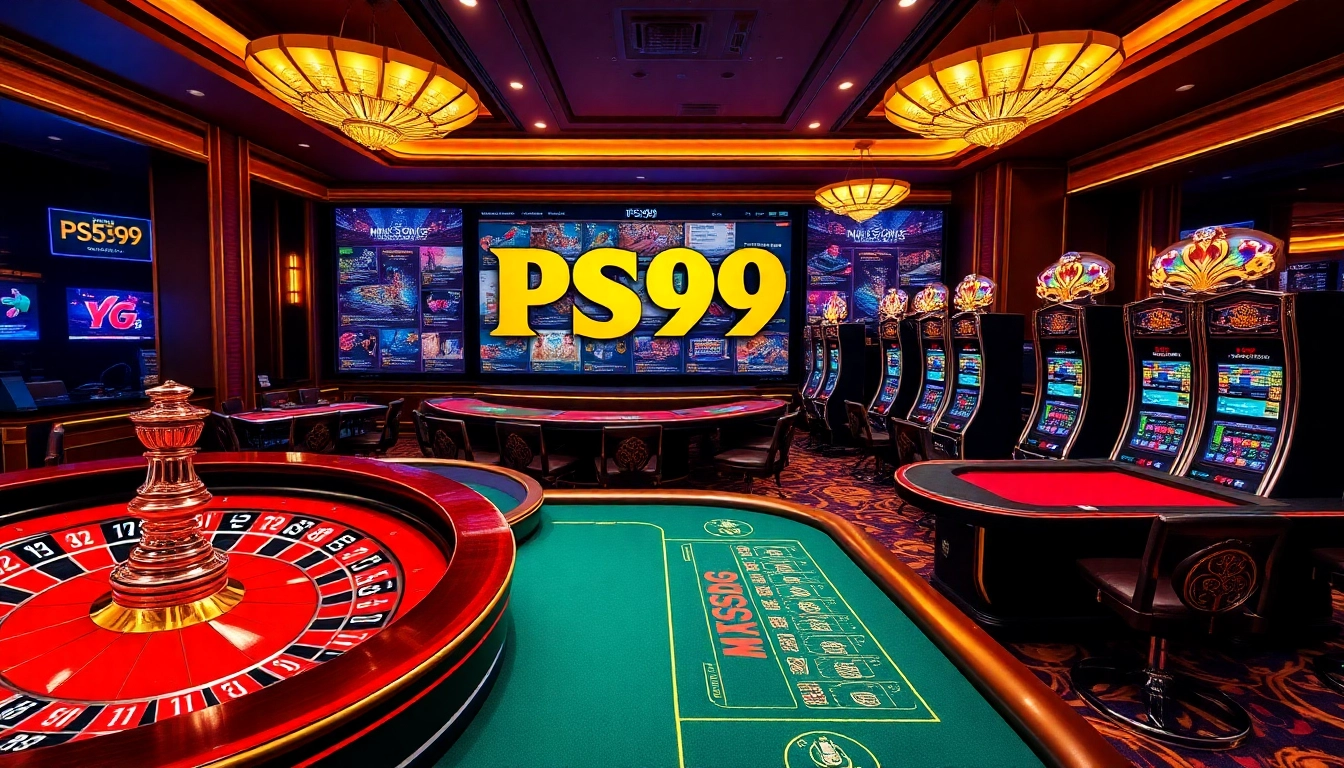 Experience high-stakes gaming at PS99 with vibrant casino visuals and professional dealers.