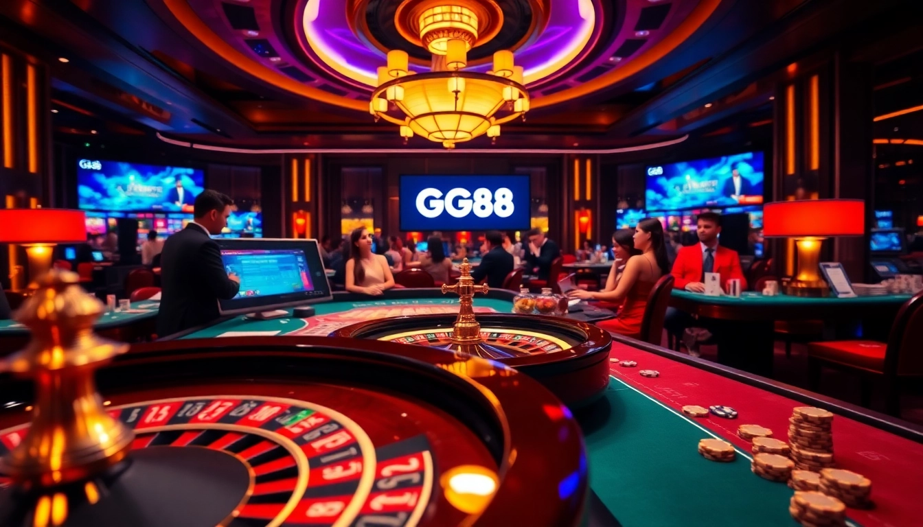 Experience the thrilling vibe of GG88 casino with vibrant gambling action at the table.