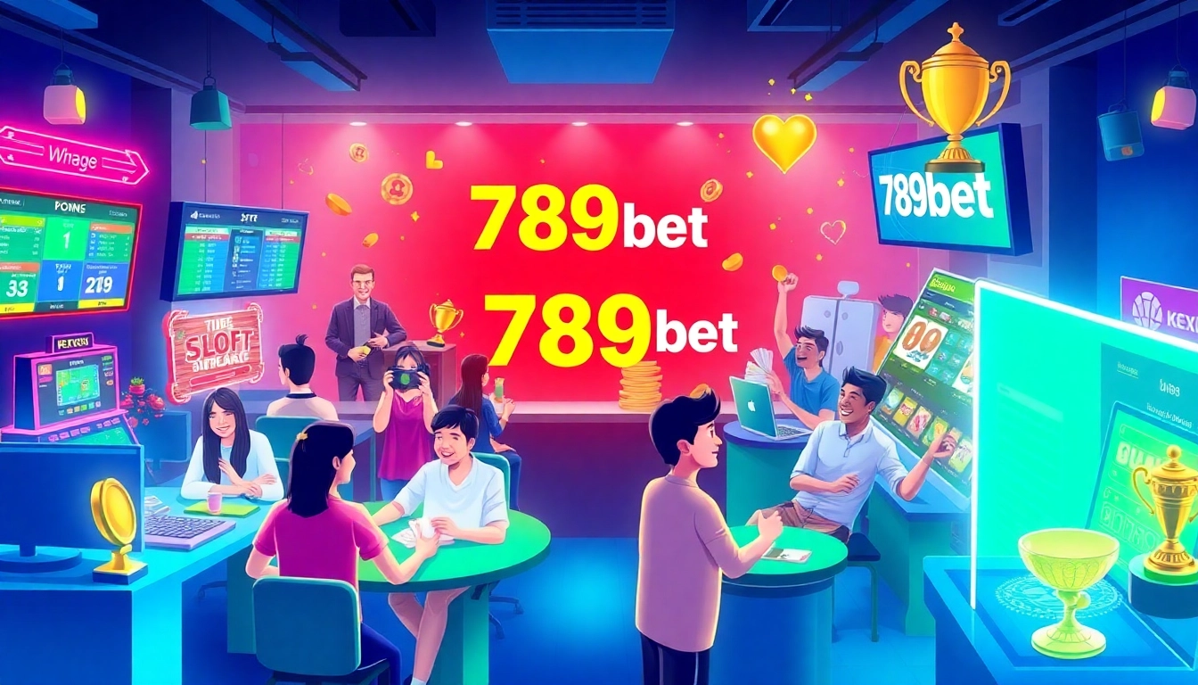 Engaging scene of players enjoying online betting at 789bet, featuring poker and live casino games.