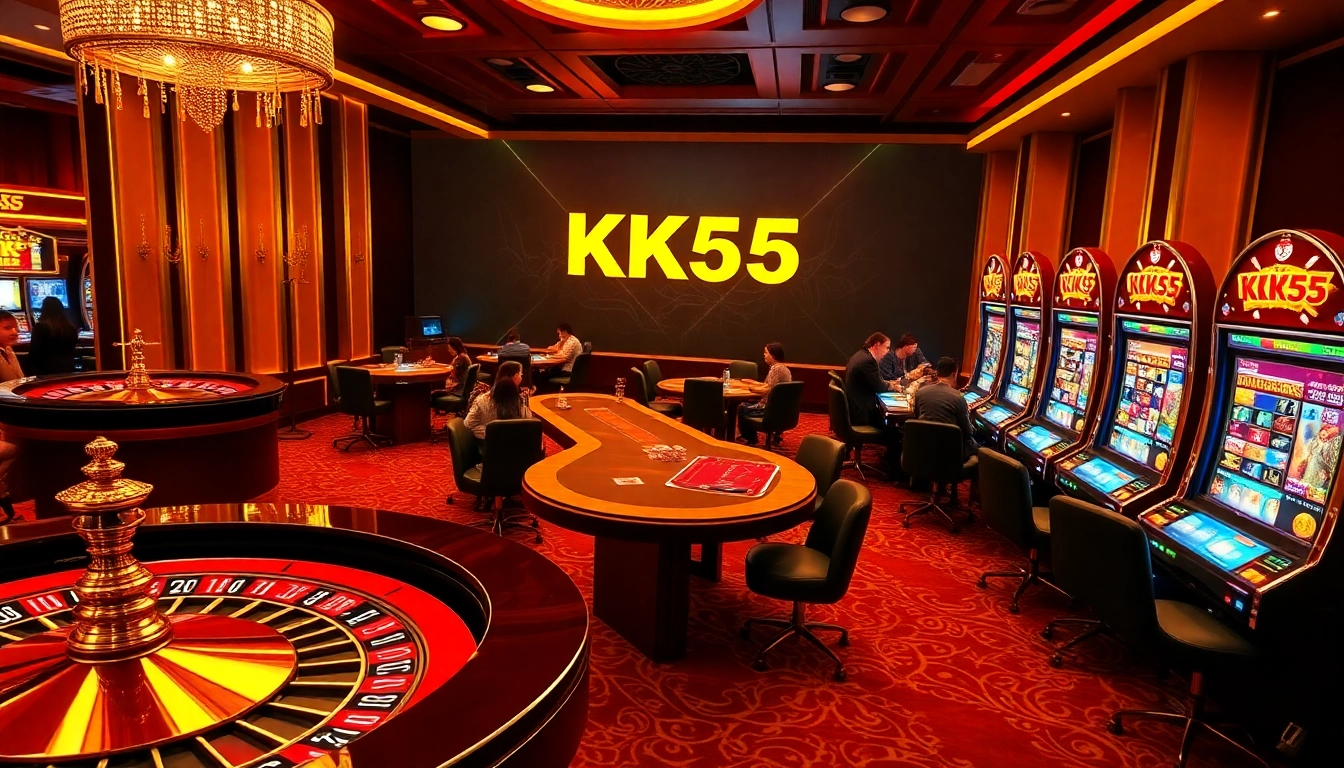 Experience the thrill of KK55 with vibrant casino tables, exciting gameplay, and luxury ambiance.