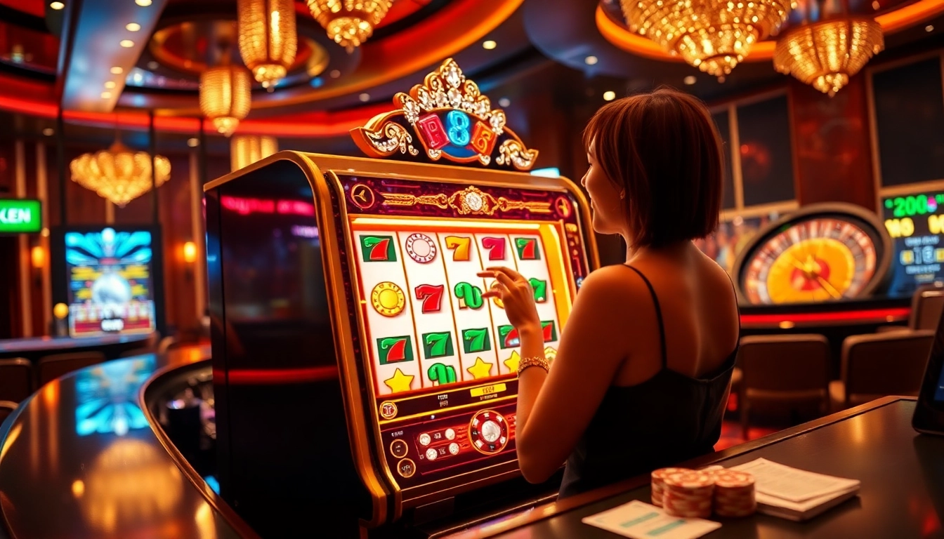 Experience the thrill of winning at XX88's luxurious casino with vibrant slot machines and gaming excitement.