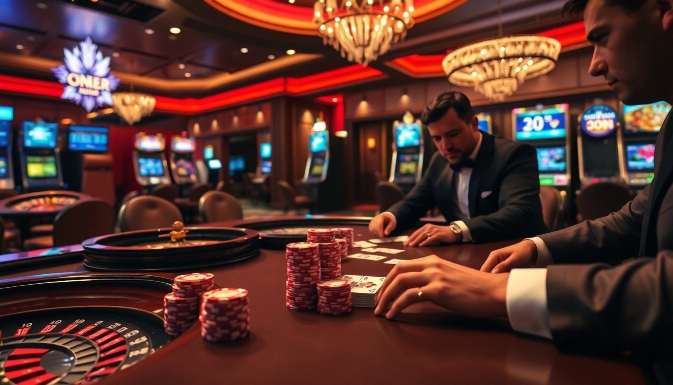 Engage in thrilling card games at W88 featuring vibrant chips and an elegant poker table.