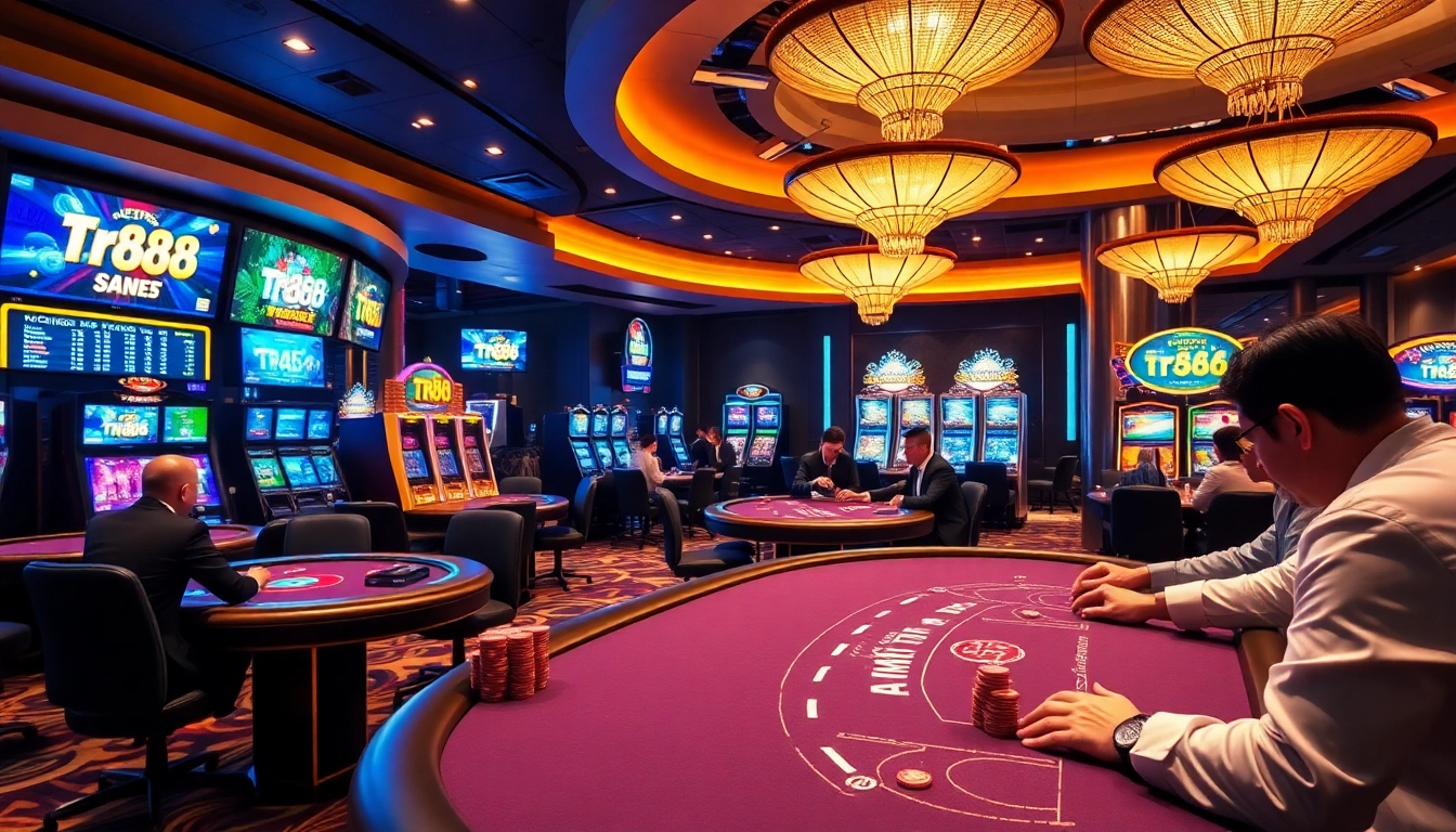 Experience the thrill of winning with tr88 at a lavish casino table.