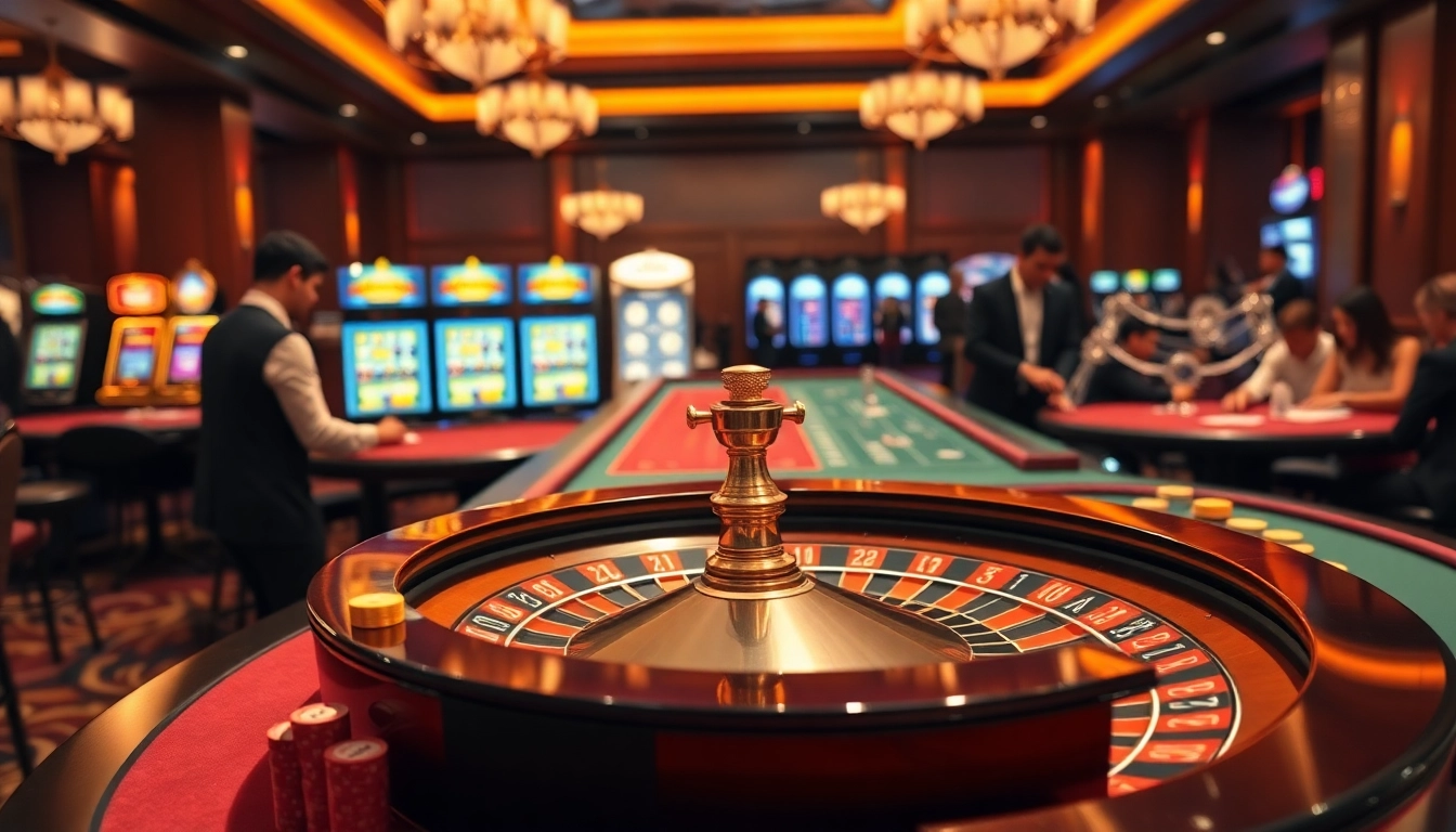 Sunwin branded roulette wheel with vibrant chips, highlighting luxury casino excitement.