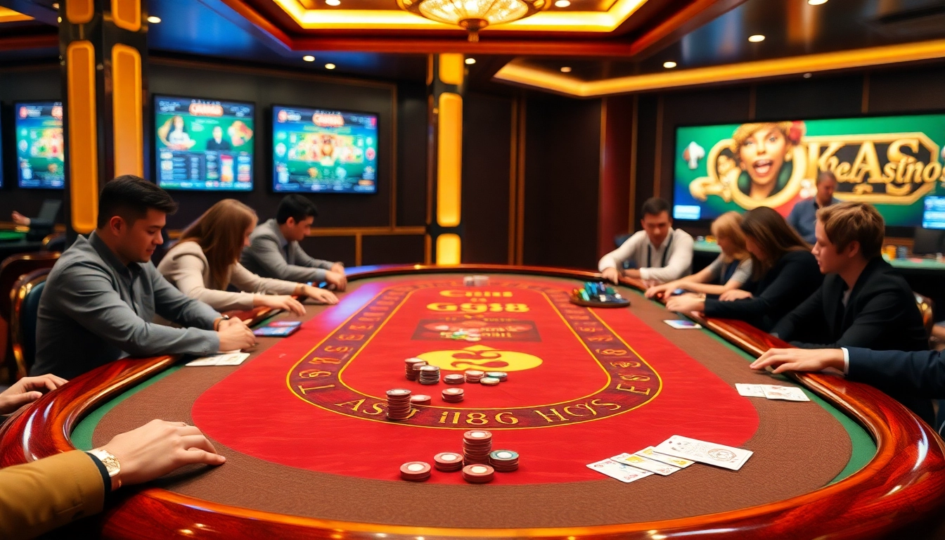 Experience the thrill of betting with GG88 at a luxurious casino table.