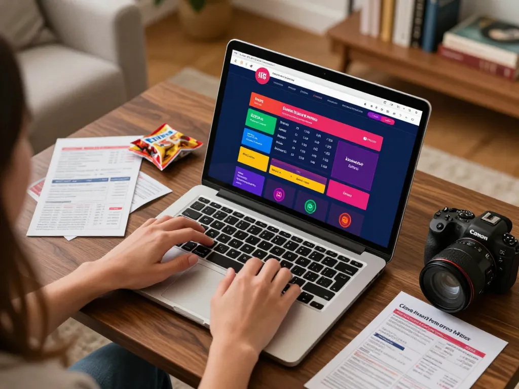 Sao789 player analyzing live sports odds and placing bets on laptop in a cozy setting