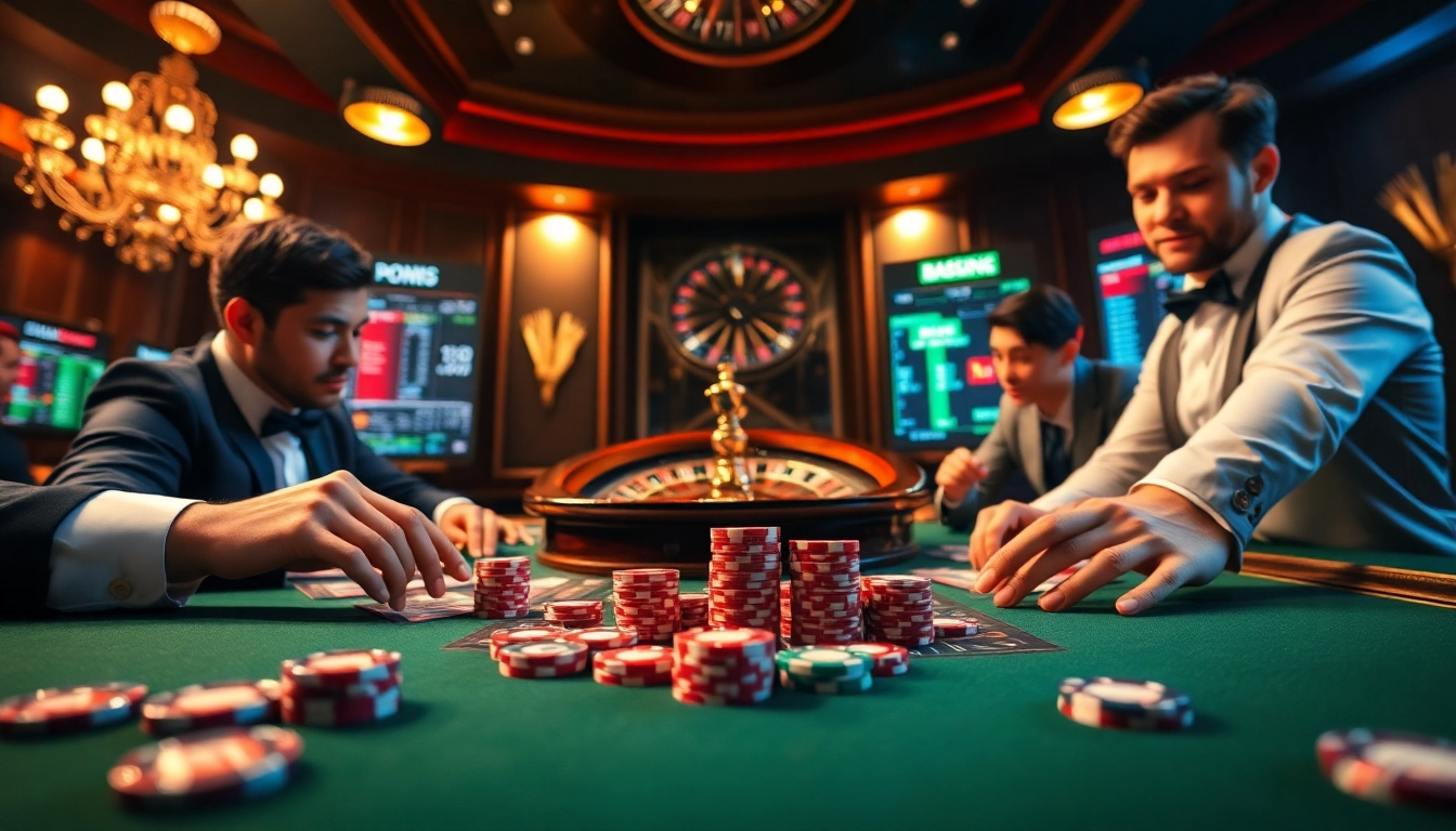 Experience the thrill of gaming at https://98win.money/ with professional gambling scenes featuring vibrant tables and live action.