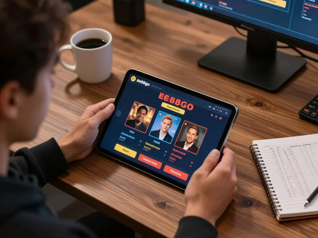 Engaging with ee88go's online casino app, showcasing strategic betting on a tablet.