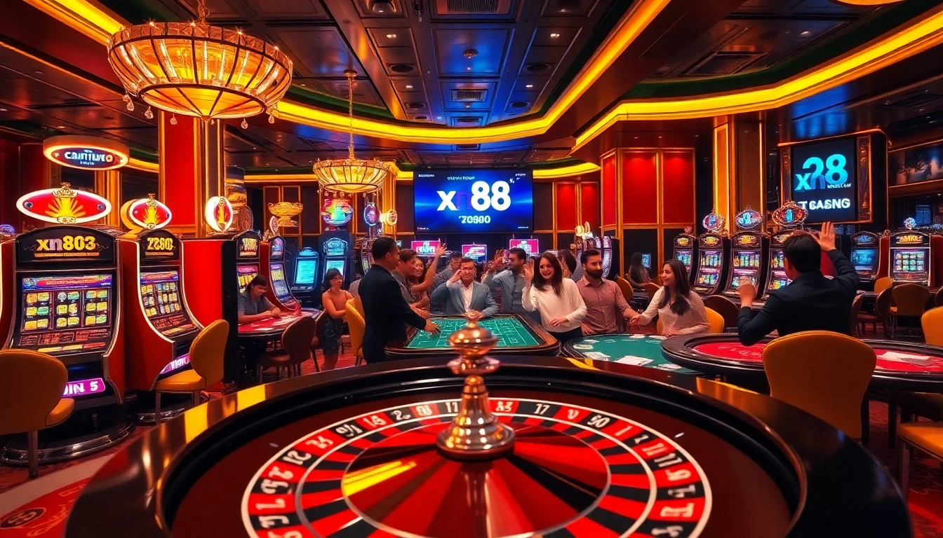 Experience the thrill of betting at xn88 with vibrant casino visuals and exciting gameplay.
