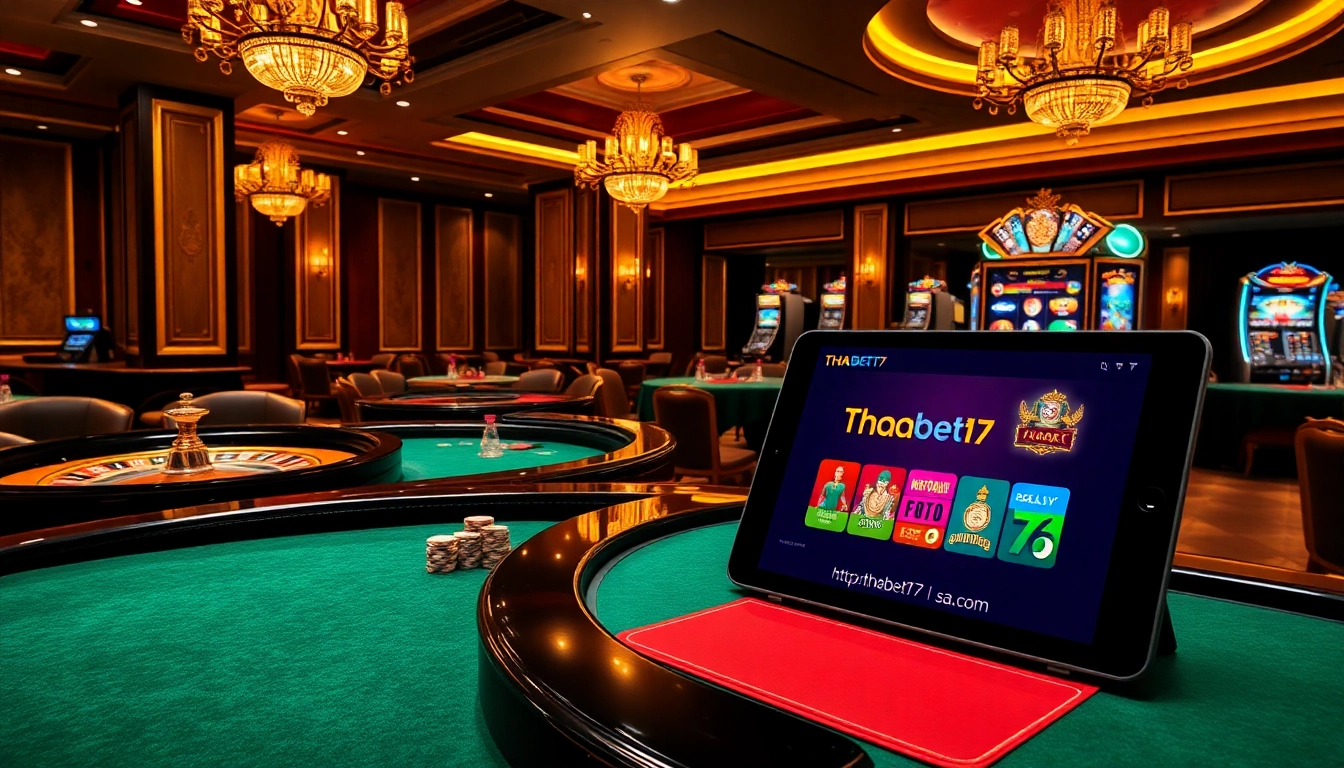 The vibrant casino scene at https://thabet77.sa.com/ showcases roulette, poker tables, and an engaging online gaming interface.