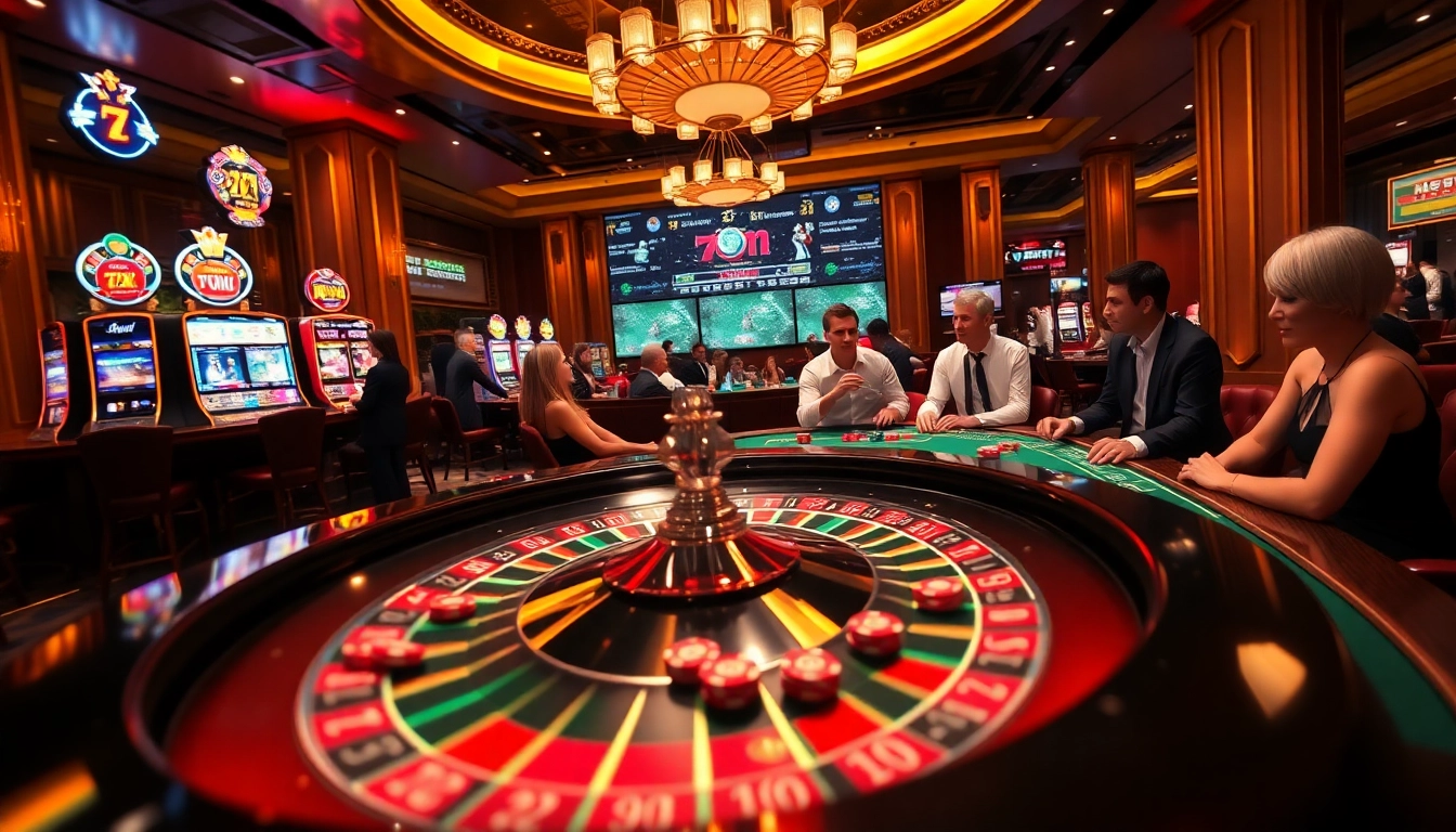 Experience the thrill of gambling at 7M with vibrant poker chips and luxurious casino tables.