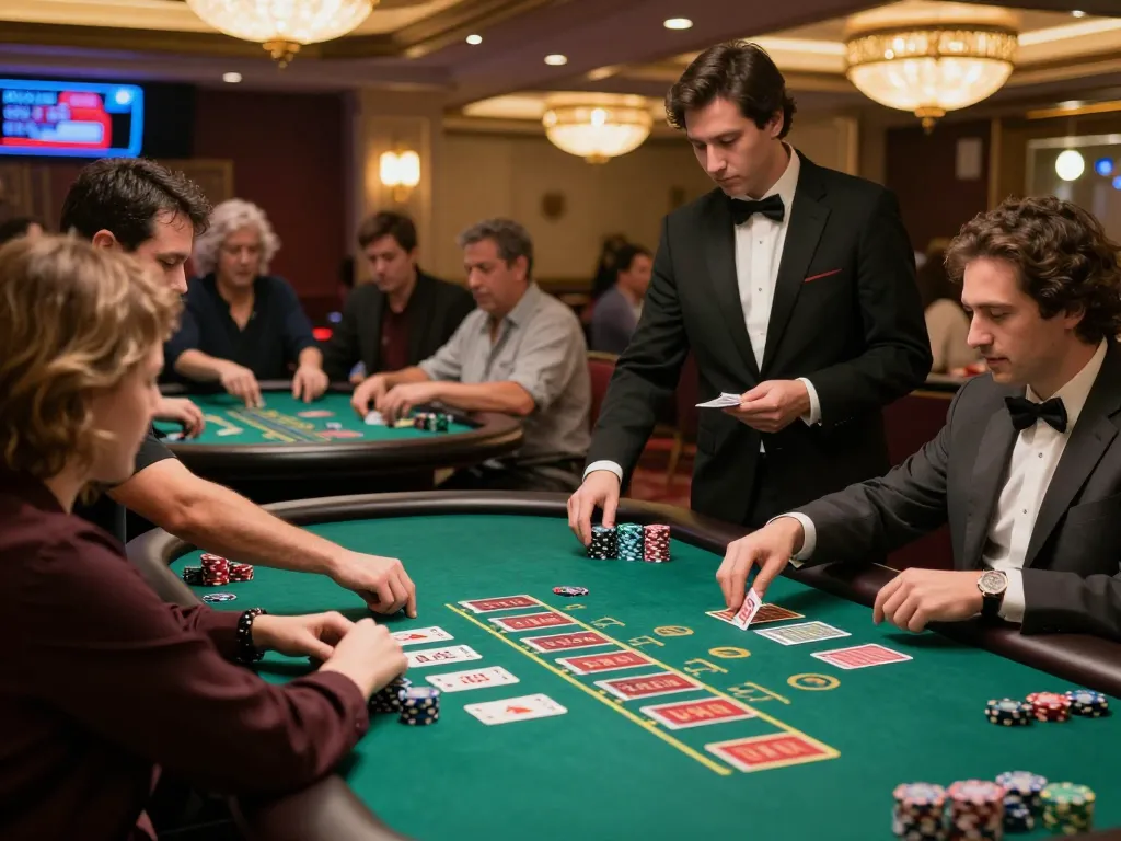 Players strategizing their bets during an engaging blackjack game at LC 88 casino, showcasing excitement and intensity.