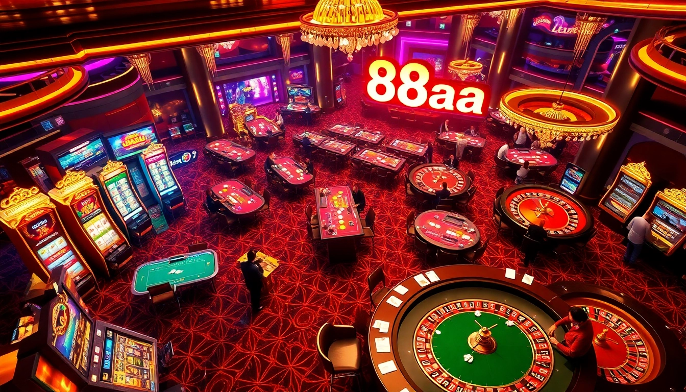Experience the excitement of 88aa with vibrant casino games and lively players at the gaming floor.