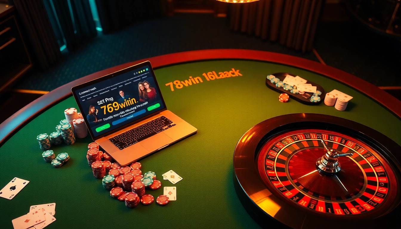 The vibrant gaming scene showcases the allure of https://789win1.black/ with poker chips and roulette.