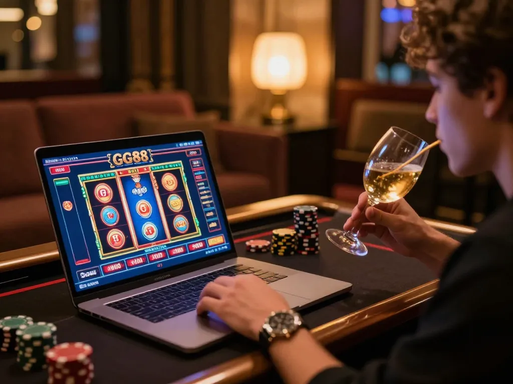 Engaging gameplay on GG88 online casino, showcasing vibrant slot games and strategic moments.