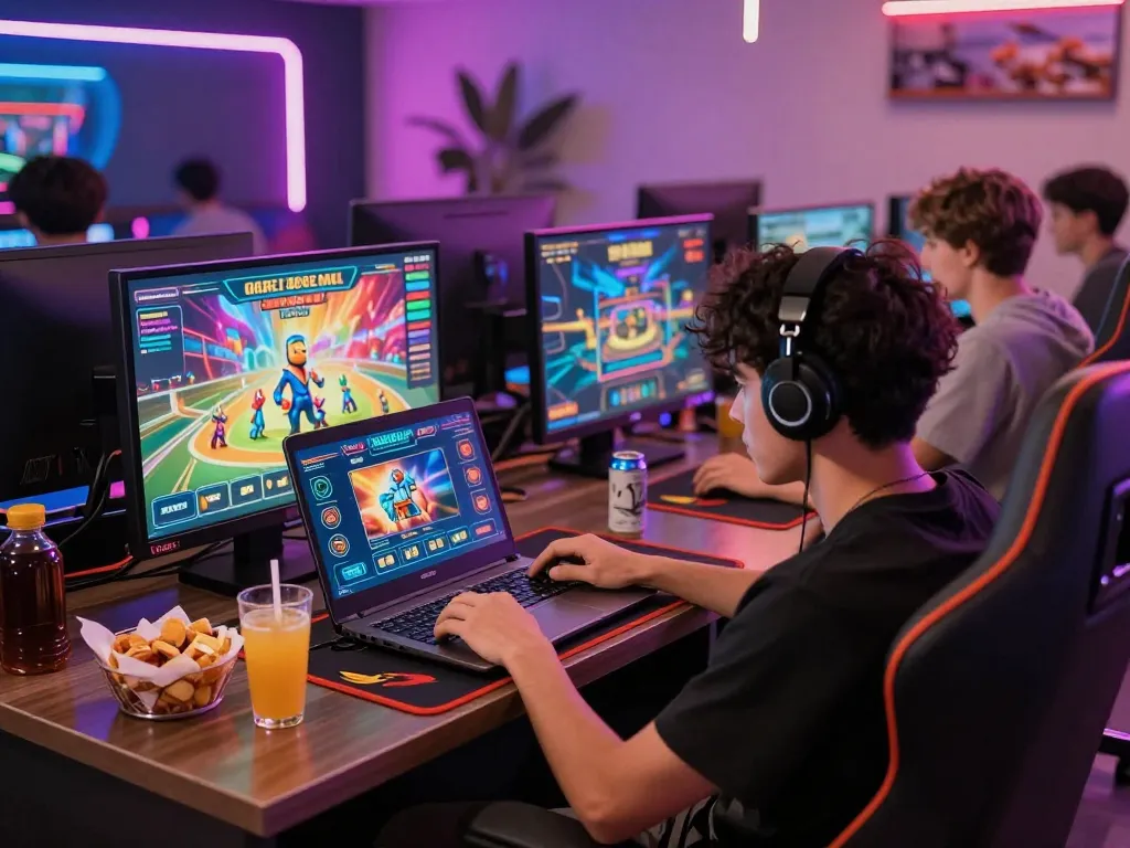 Player engaging with the fly88 online casino on a laptop, showcasing a dynamic gaming atmosphere.