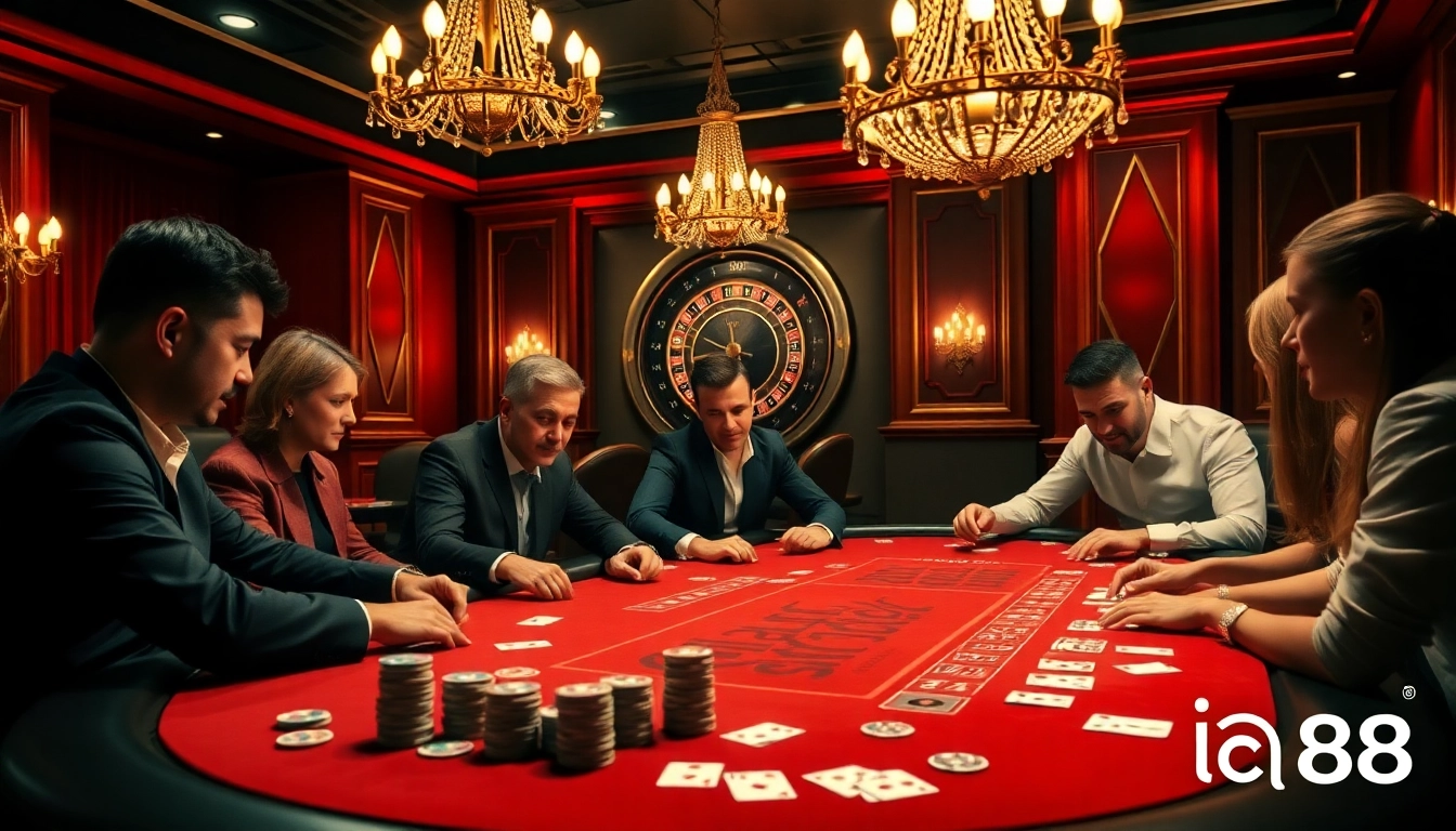 Engage in thrilling poker gameplay at iq88, surrounded by luxury and excitement.