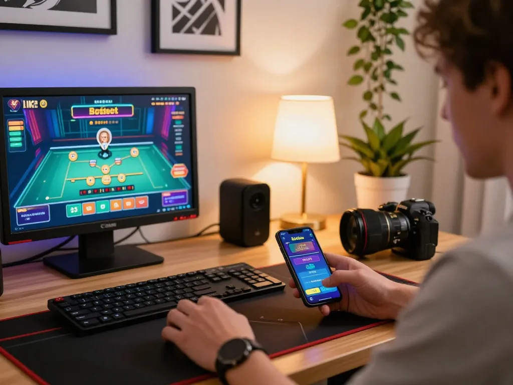 Using the ee88bet app for live dealer action in a cozy home office setting