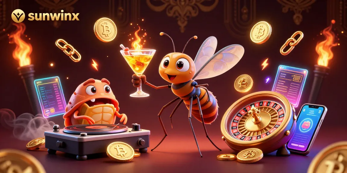 Experience the thrilling sunwinx casino with vibrant characters and crypto elements in action.