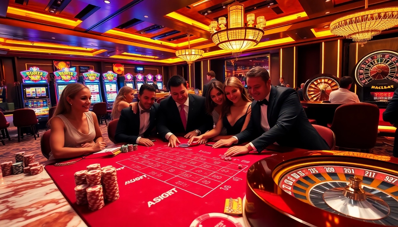 Players enjoying a thrilling game at a luxury casino table with kubet thabet elements.