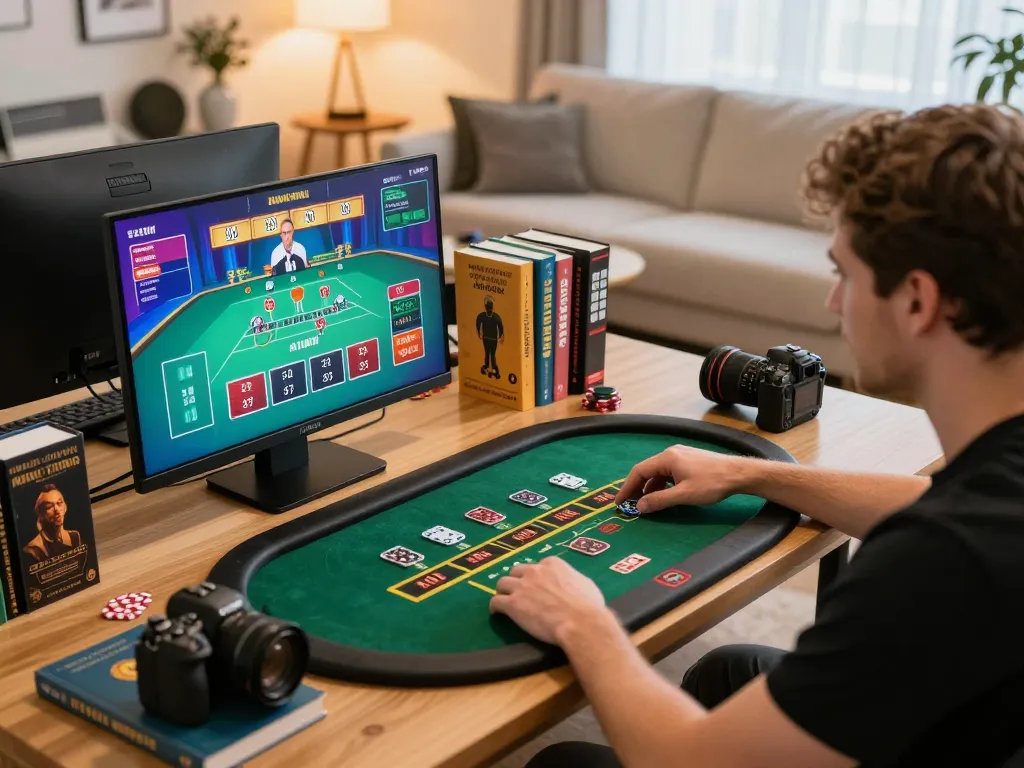 Player enjoying an intense blackjack game on mb66 online casino platform with a live dealer