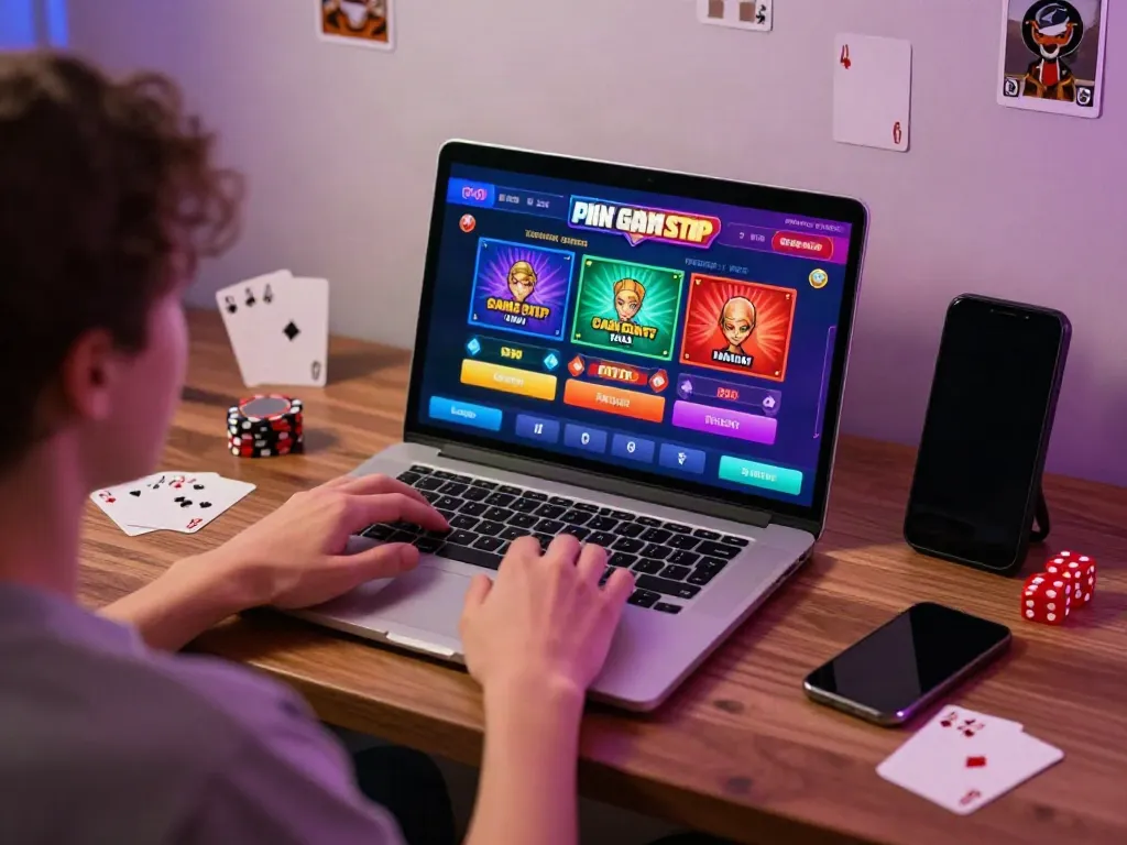 A player enjoying the thrill of a non gamstop casino experience at home.